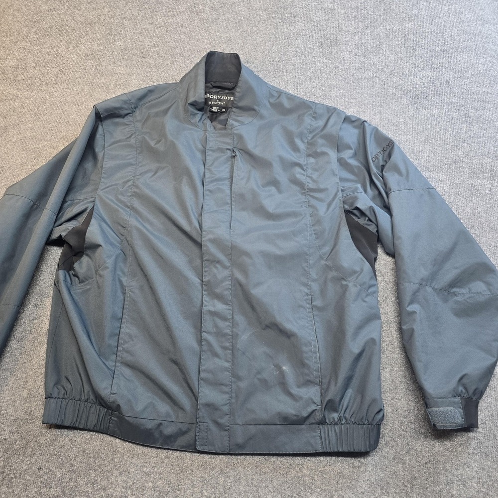 FootJoy DryJoys Jacket Mens XL Gray Golf Windbreaker Waterproof Full Zip Lined